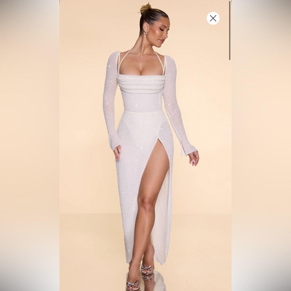 Oh Polly CHAMPEL Ivory Maxi Dress